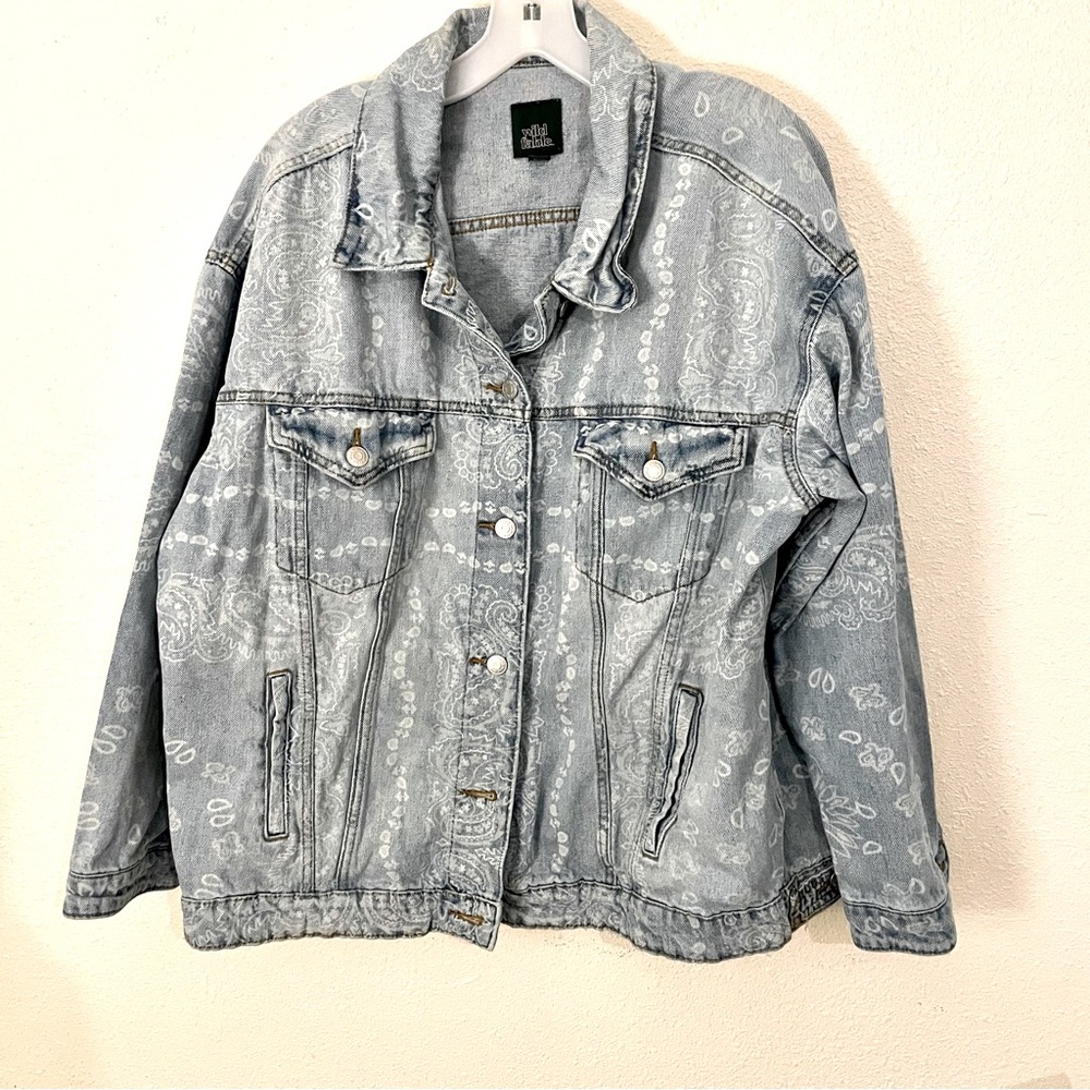 Wild Fable sz XL Printed Denim Jacket